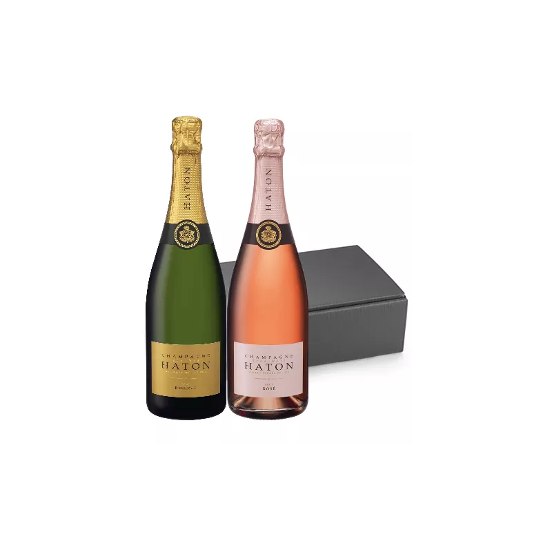 Champagne Jean-Noël Haton, Brut et Rosé - Coffret Cadeau 2 bouteilles
