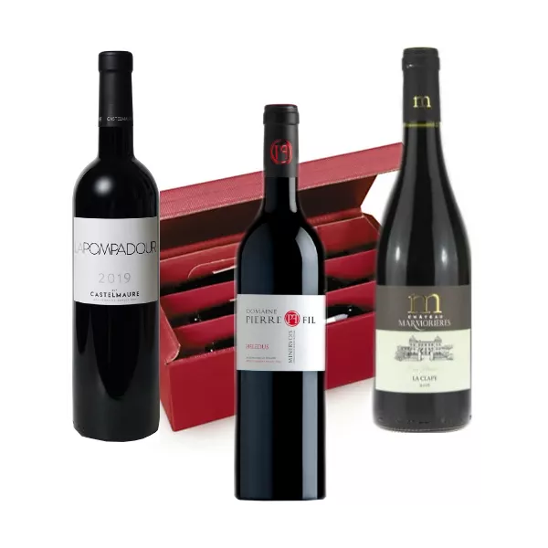 Coffret vin rouge BIO 3 bouteilles - Bordeaux, Languedoc et Savoie