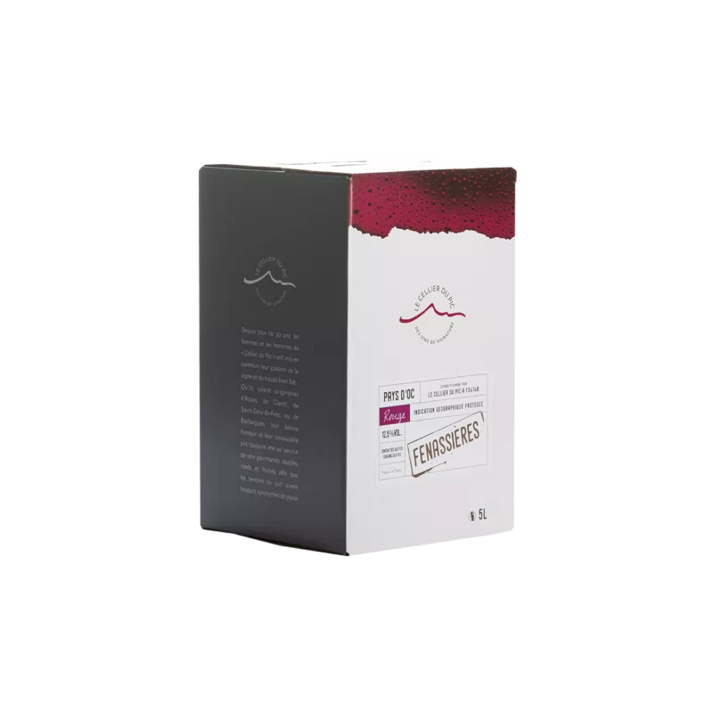 BIB Fenassières rouge - Le Cellier du Pic - 5 l