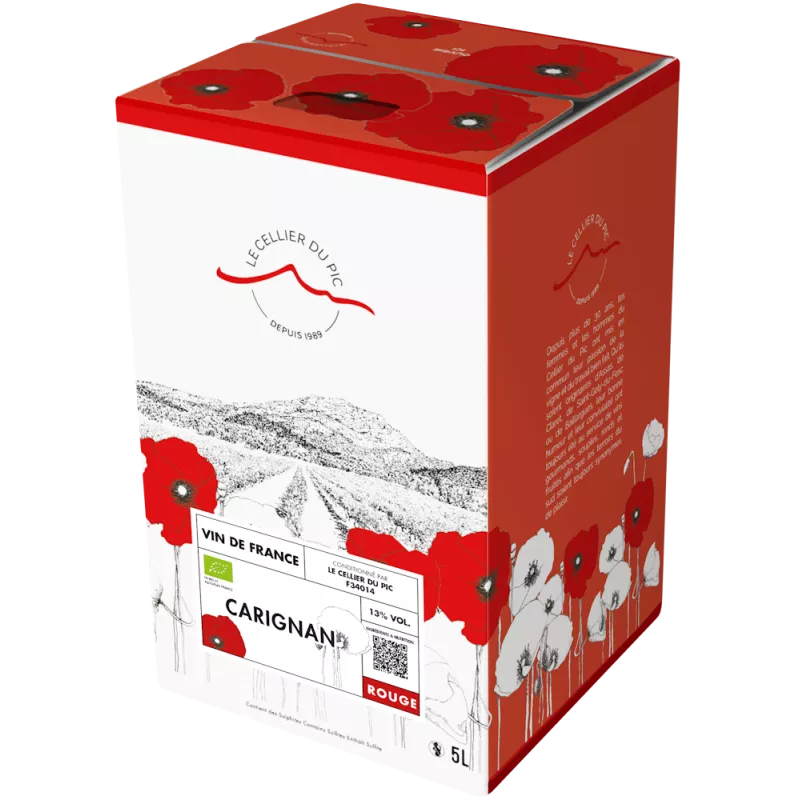 BIB Bio Carignan rouge - Le Cellier du Pic - 5 l