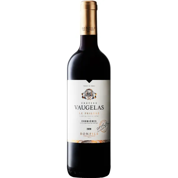 Bouteille du Prieuré rouge du Château Vaugelas en Corbières