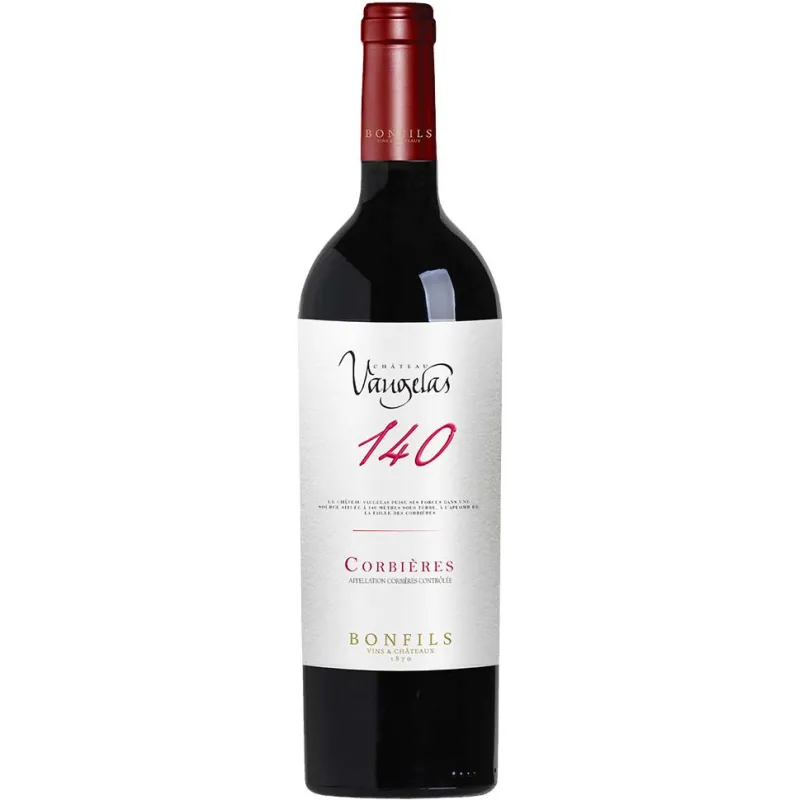 Bouteille de la cuvée 140 Rouge du Château Vaugelas en Corbières