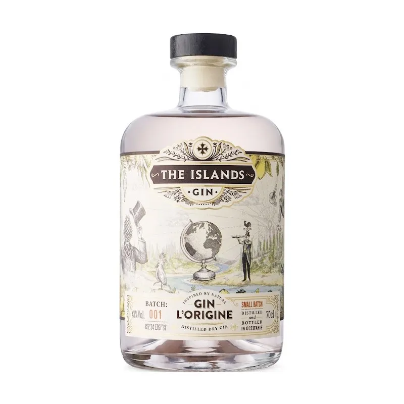 Bouteille du Gin l'Origine de la distillerie The Islands Spirits - 70 cl