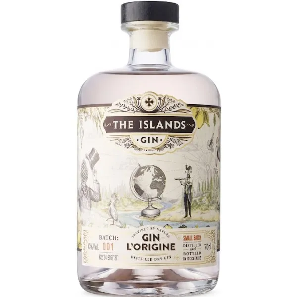 Bouteille du Gin l'Origine de la distillerie The Islands Spirits - 70 cl
